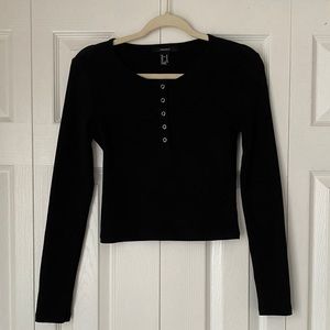 F21 Long Sleeve Crop Top